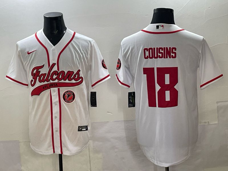 Men 2025 Nike Atlanta Falcons #18 Cousins white Joint Name Limited NFL Jersey style 07